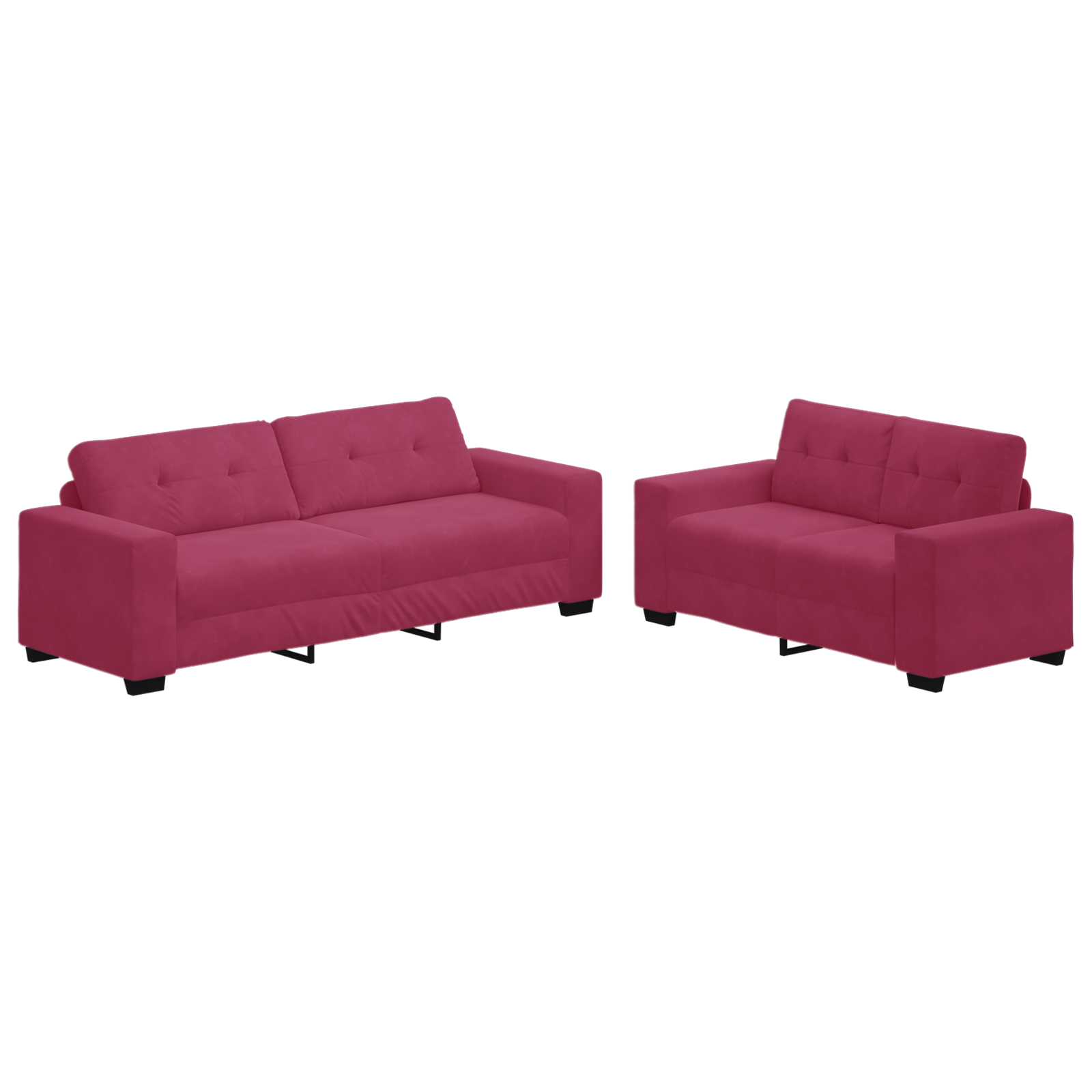 Sofa Set 2 pcs Wine red 221 x 78 x 80 cm Velvet